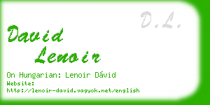 david lenoir business card